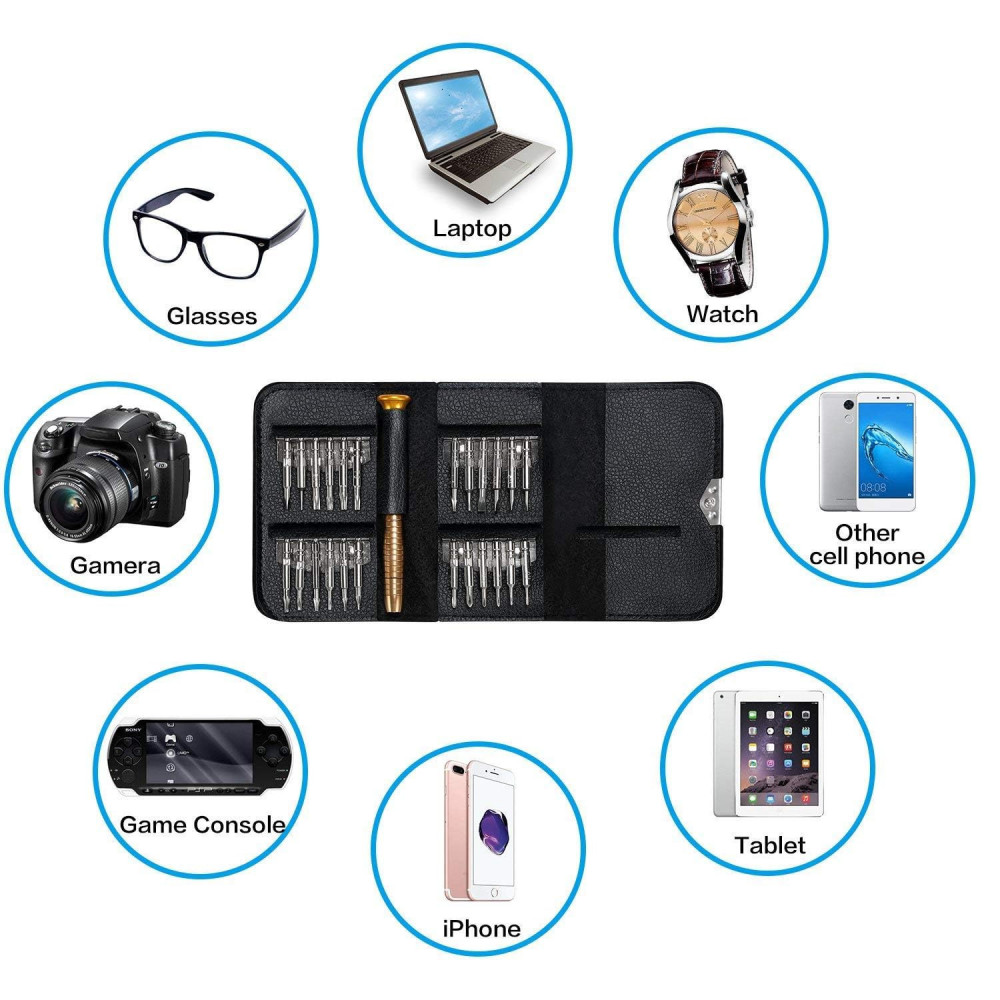 M-ved Multicolor Precision Screwdriver Tool Kit – Mini Repair Set with Magnetic Extension Rod for Electronics & Gadgets (25 in1)