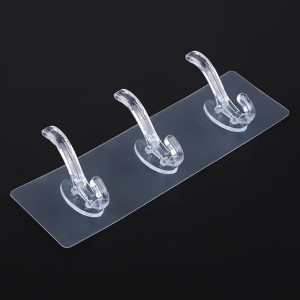 M-ved Wall Hooks for Hanging Strong Sticker Sticky 3 in 1 Self Adhesive Wall Hooks, Heavy Duty Sticky Hooks for Hanging, Waterproof Transparent Adhesive Hooks for Wall