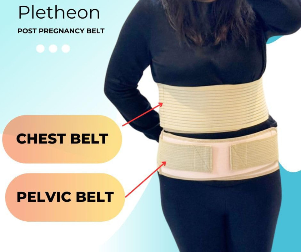 M-ved  3-In-1 Post Pregnancy Abdominal Belt After Delivery Waist & Pelvis Slimming Shapewear Tummy Reduction Free Size (Polyester & spandex,Fit From 30 Inch To 46 Inches Of Waist)
