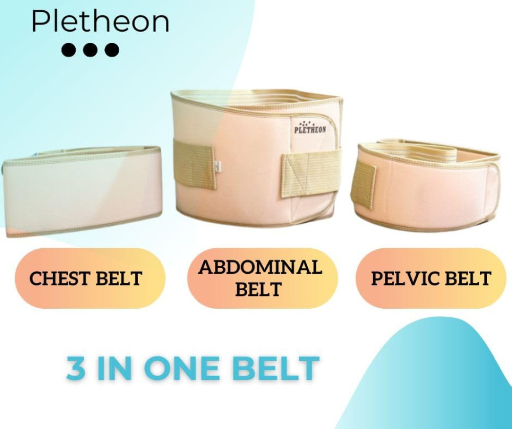 M-ved  3-In-1 Post Pregnancy Abdominal Belt After Delivery Waist & Pelvis Slimming Shapewear Tummy Reduction Free Size (Polyester & spandex,Fit From 30 Inch To 46 Inches Of Waist)