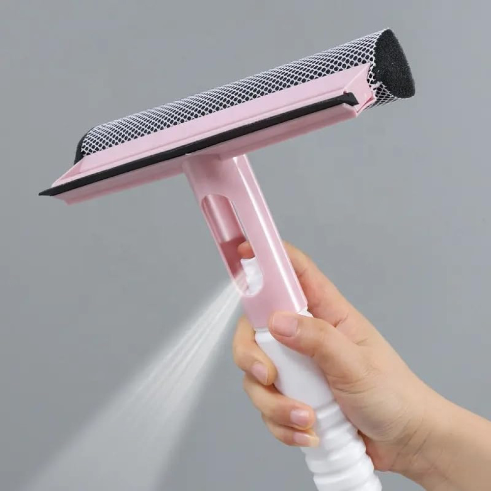 M-ved 3 in 1 Window Glass Spray Brush for Home Cleaner - Multifunctional Double-Sided Wiper & Sprayer for Mirror Glass Cleaning in Bathroom, Office, Car