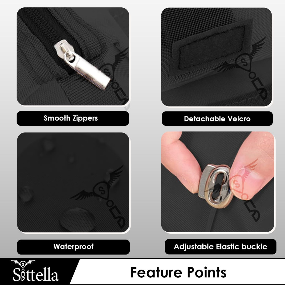 M-ved Polyester 4 in 1 Foldable Hanging Cosmetic Storage Toiletry Bag for Women Travel (Black)