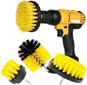 M-ved 4PCS DRILL SCRUBBER BRUSH SET, Multi-Function Drill Brush Attachment, 5 Type of Scrubber Brush for Bathroom, Floor, Shower, Corner, Wheel Hub, Sink (Without Drill Machine)