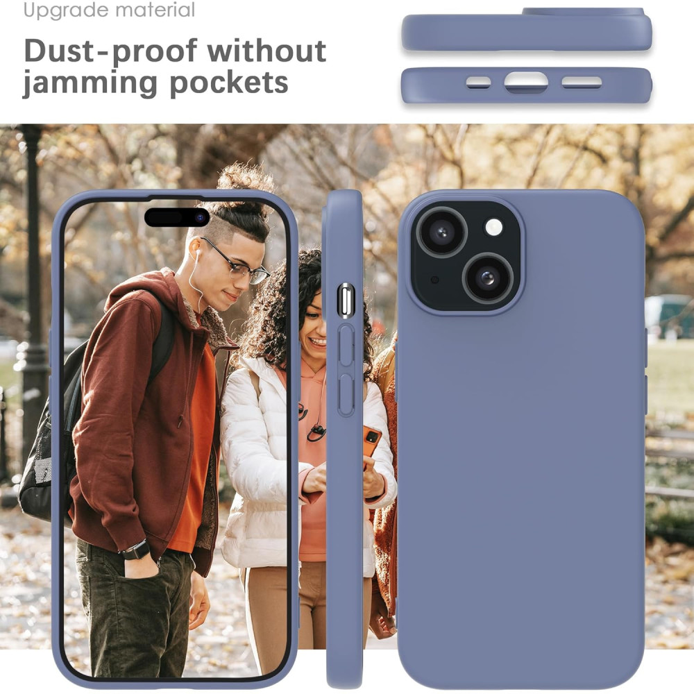 M-ved Silicone Back Case for iPhone 13, Soft-Touch Phone Back Cover for Apple iPhone 13 -purple