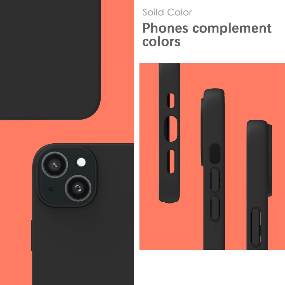 M-ved Silicone Back Case for iPhone 13, Soft-Touch Phone Back Cover for Apple iPhone 13 -blck