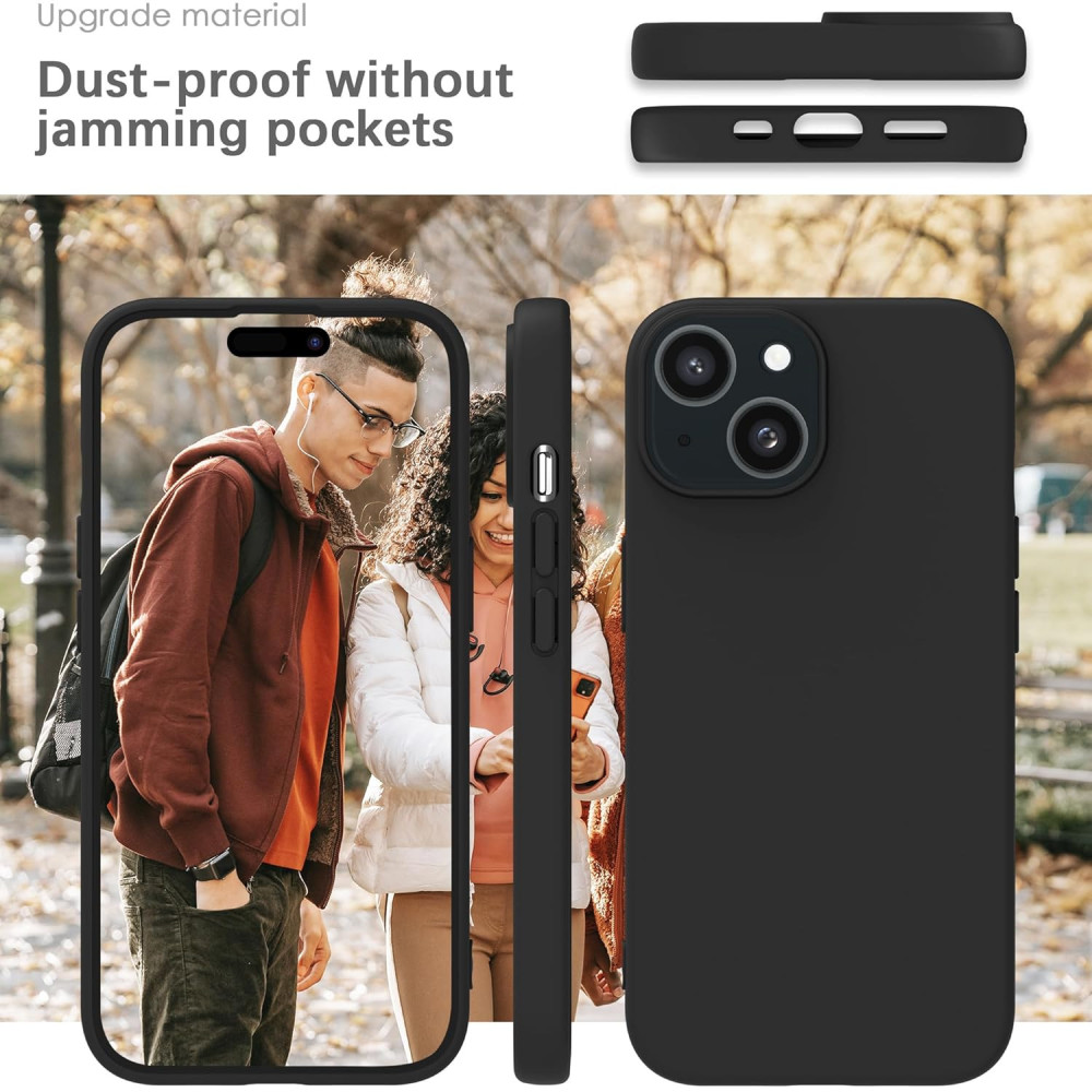 M-ved Silicone Back Case for iPhone 13, Soft-Touch Phone Back Cover for Apple iPhone 13 -blck