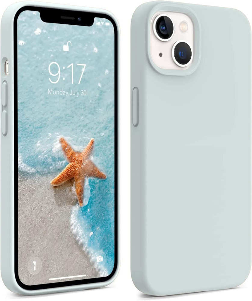 M-ved Silicone Back Case for iPhone 13, Soft-Touch Phone Back Cover for Apple iPhone 13 -grey