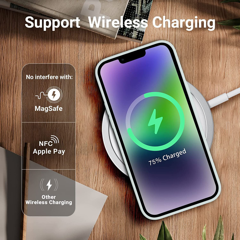 M-ved Silicone Back Case for iPhone 13, Soft-Touch Phone Back Cover for Apple iPhone 13 -grey