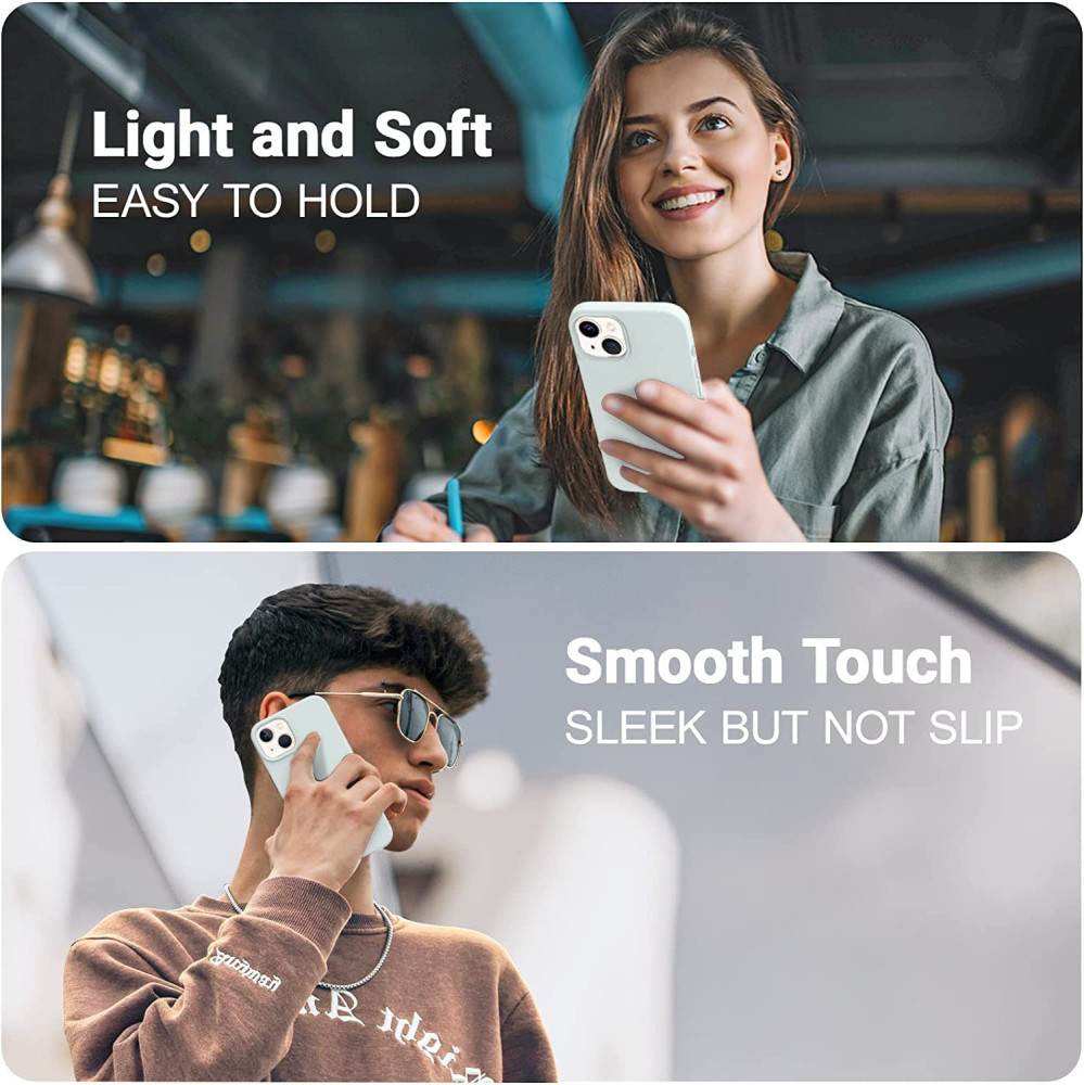 M-ved Silicone Back Case for iPhone 13, Soft-Touch Phone Back Cover for Apple iPhone 13 -grey