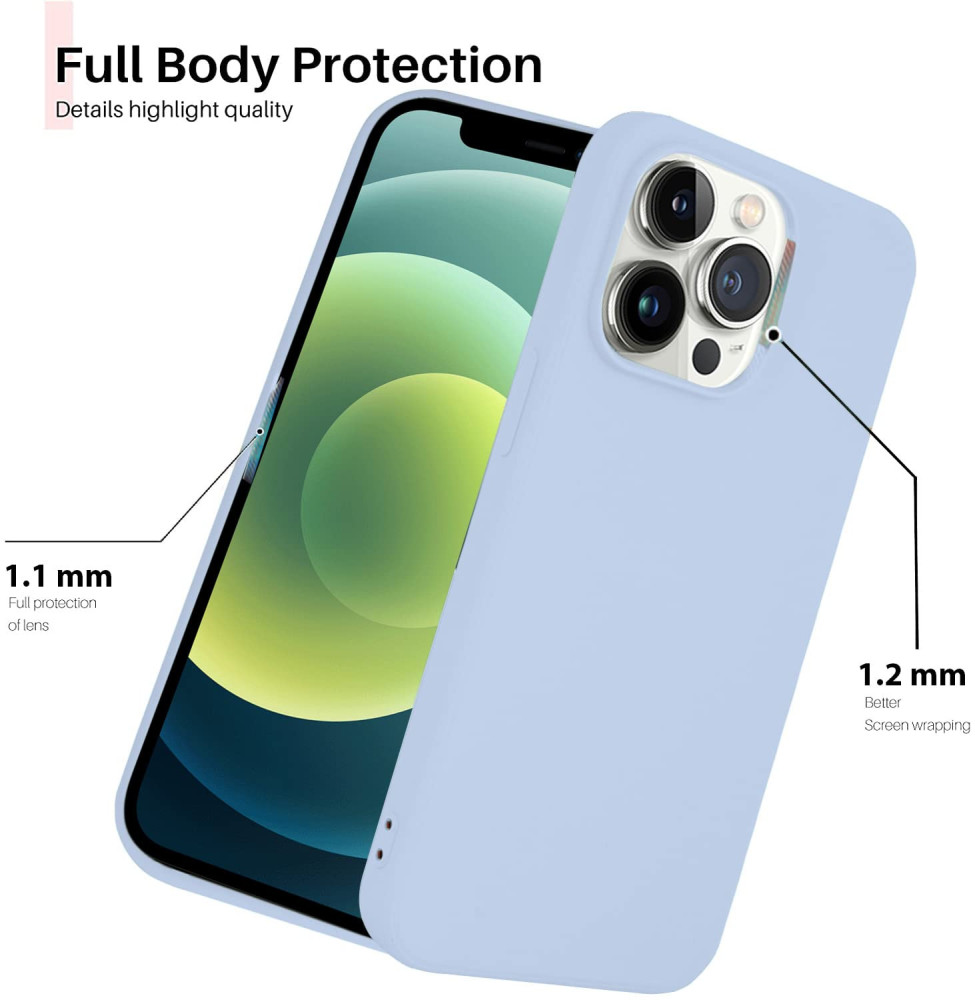 M-VED Silicone Fit Back Cover Case Compatible with iPhone 13 Pro-SKY