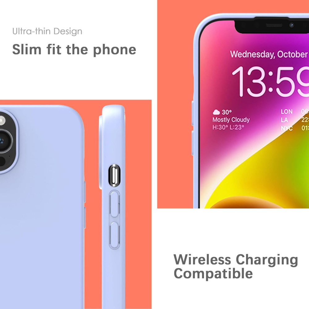 M-ved Silicone Fit Back Cover Case Compatible with iPhone 13 Pro Max -light blue