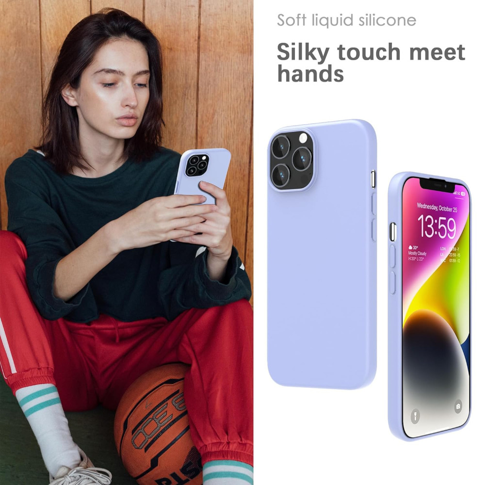 M-ved Silicone Fit Back Cover Case Compatible with iPhone 13 Pro Max -light blue