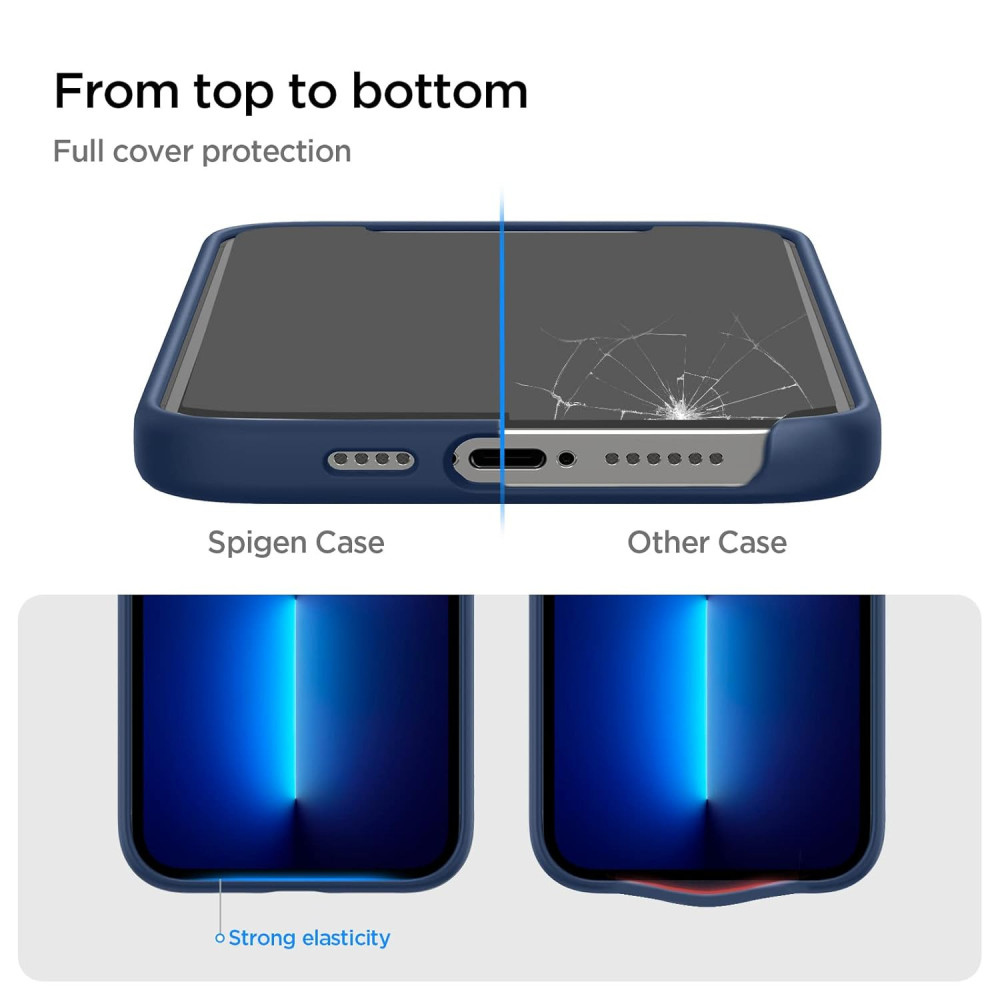 M-ved Silicone Fit Back Cover Case Compatible with iPhone 13 Pro Max -dark blue