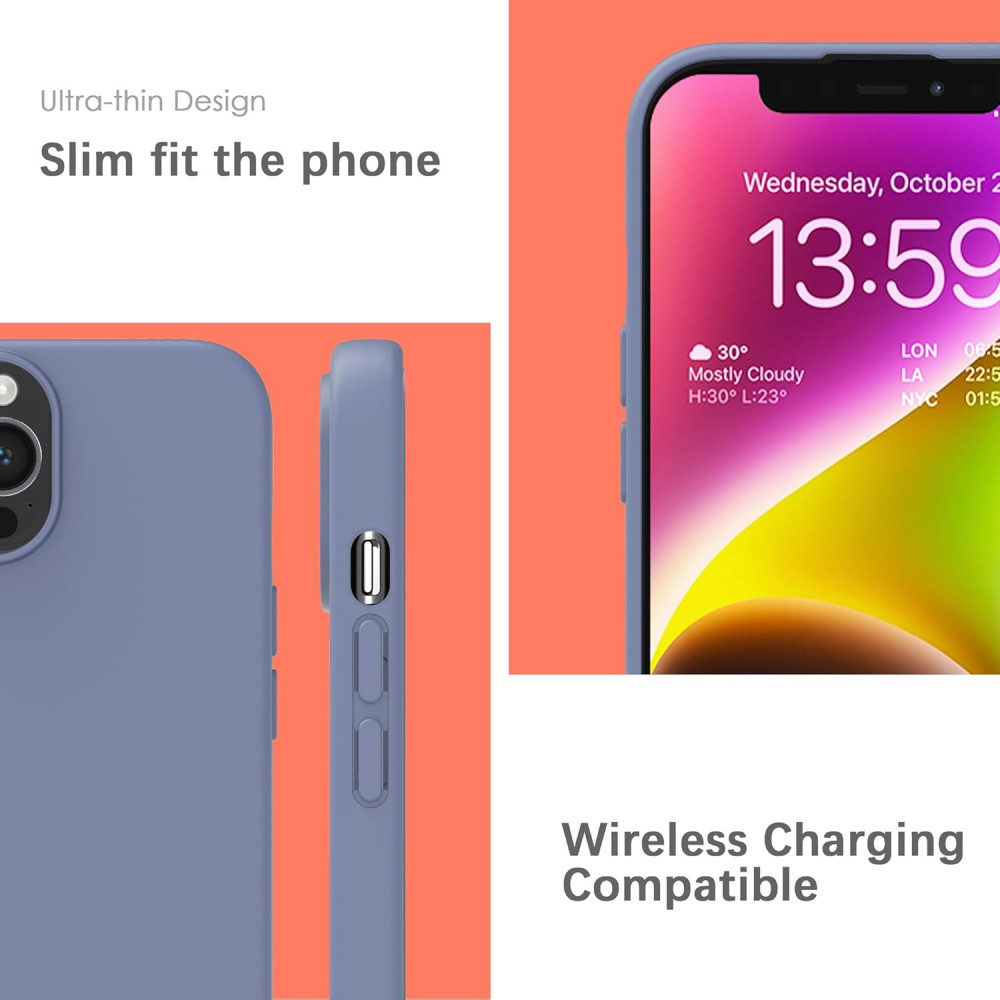 M-ved Silicone Fit Back Cover Case Compatible with iPhone 13 Pro Max -purple