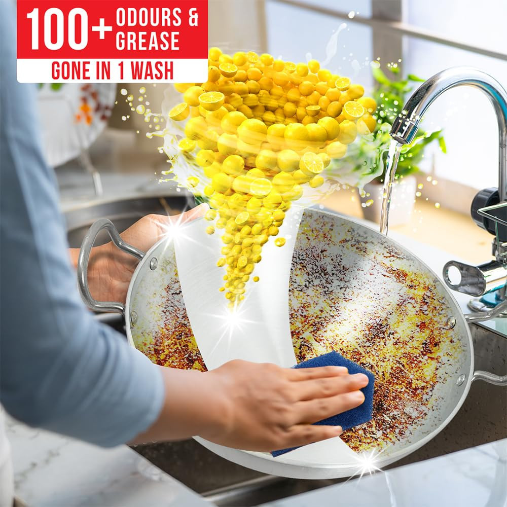 Vim Fresh Lemon Fragrance Dishwash Liquid Gel 2L Refill Pack|| Leaves No Residue|| Grease Cleaner For Utensils - Liquid Kitchen Soap Super Saver Offer