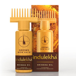 Indulekha Bringha, Ayurvedic Hair Oil, 100ml, for Hair Fall Control, with Amla & Coconut Oil, with Comb Applicator