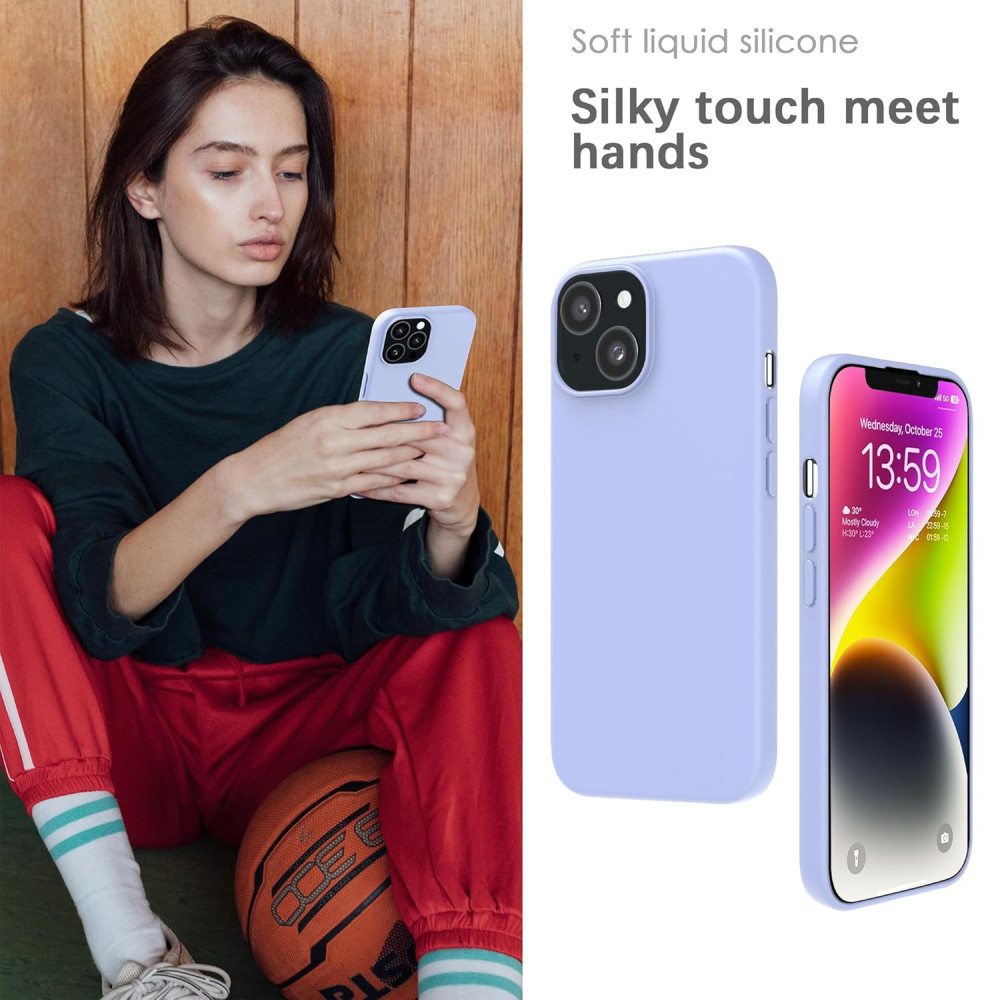 M-ved Silicone Back Case for iPhone 14, Soft-Touch Phone Back Cover for Apple iPhone 14-sky