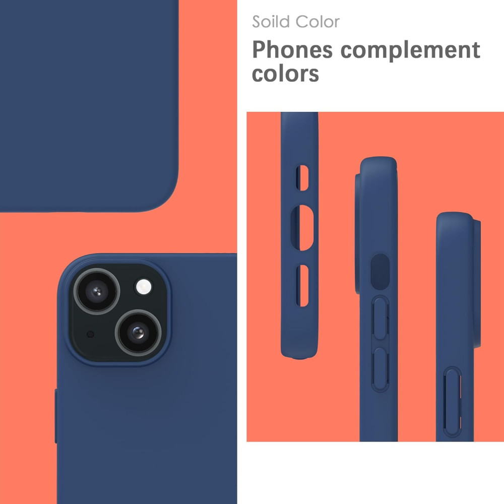 M-ved Silicone Back Case for iPhone 14, Soft-Touch Phone Back Cover for Apple iPhone 14-blue