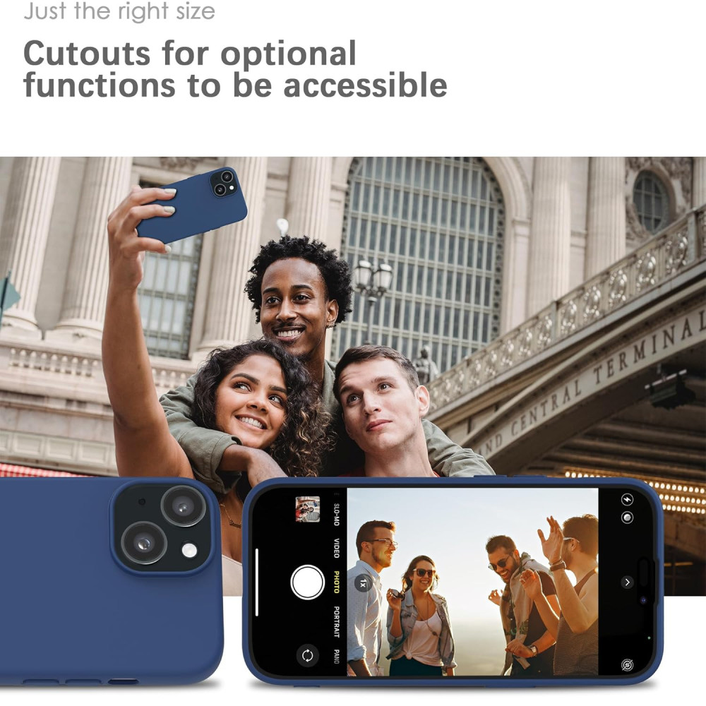 M-ved Silicone Back Case for iPhone 14, Soft-Touch Phone Back Cover for Apple iPhone 14-blue