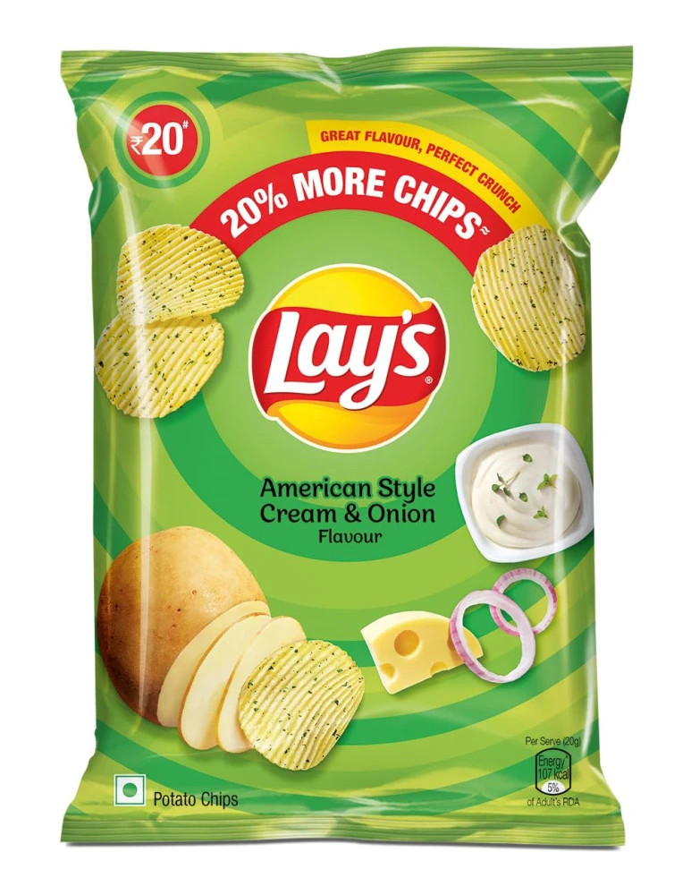 Lay's Potato Chips 48 Gram, American Style Cream & Onion