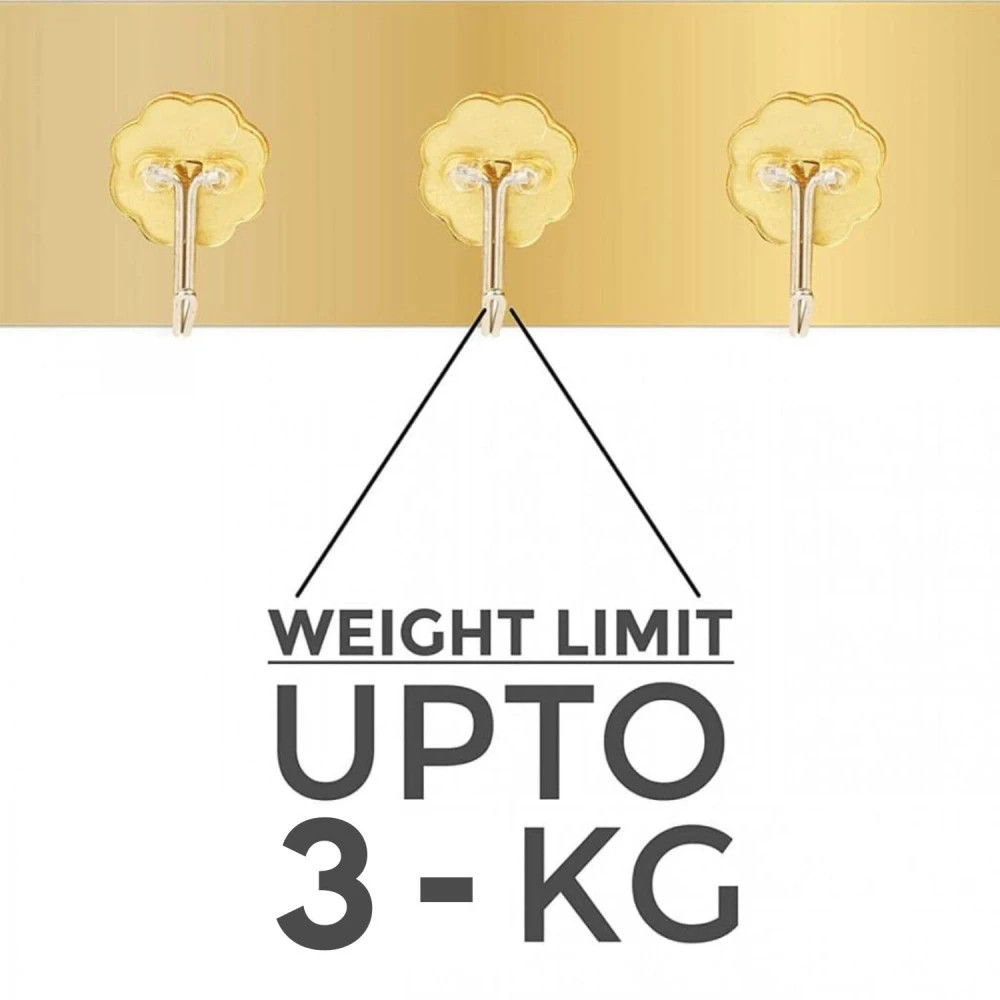 M ved Wall Mounted Coat Hook Rack, 6 Double Hooks plate,