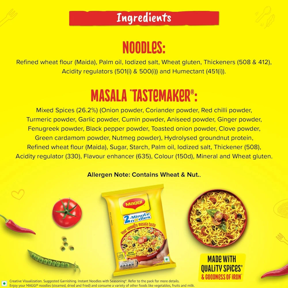 2-minute Instant Noodles,Masala Noodles 18*70gm