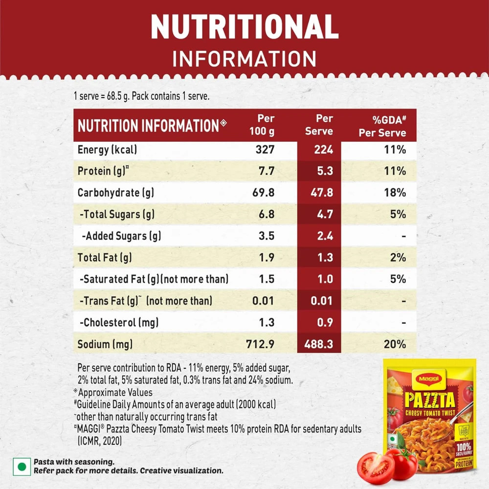 Maggi Pazzta Instant Pasta, Cheesy Tomato Twist - 64(4)