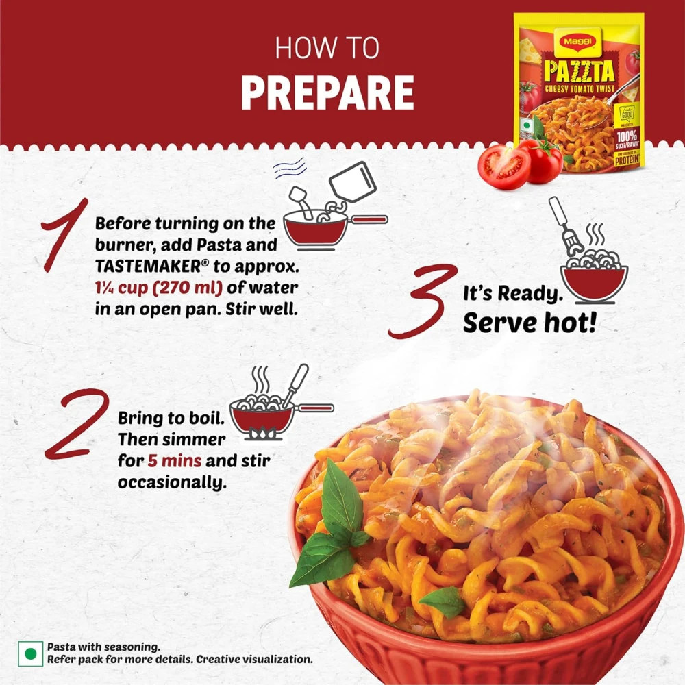 Maggi Pazzta Instant Pasta, Cheesy Tomato Twist - 64g