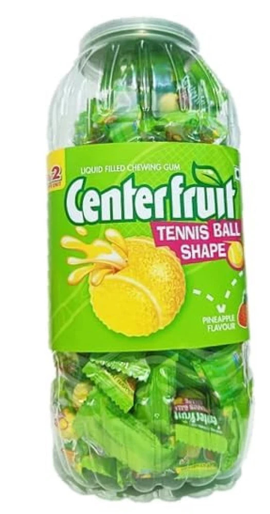 Center Fruit Tennis Ball Shape Pineapple Chewing Gum jar