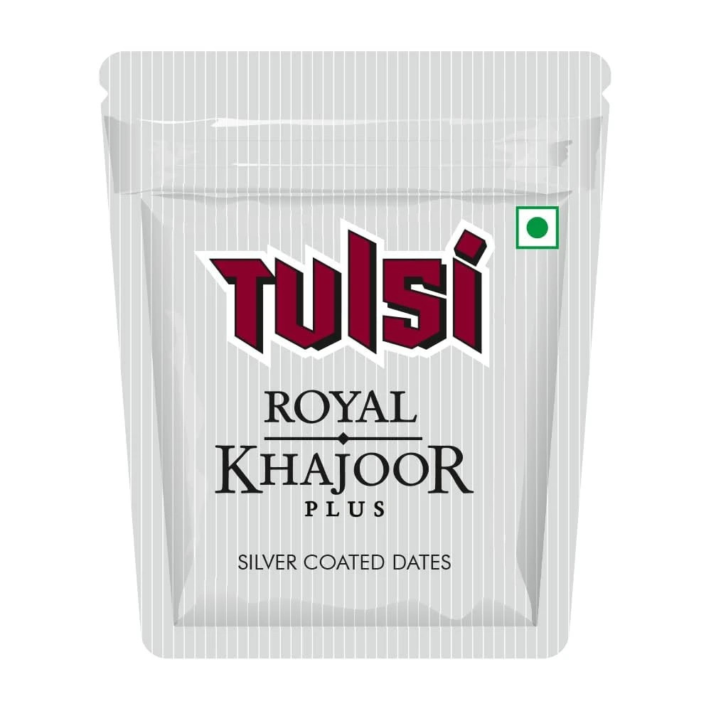 Tulsi Royal Khajoor Dates, Pack of 12, Silver Coated, Small