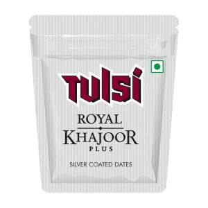Tulsi Royal Khajoor Dates, Pack of 12, Silver Coated, Small