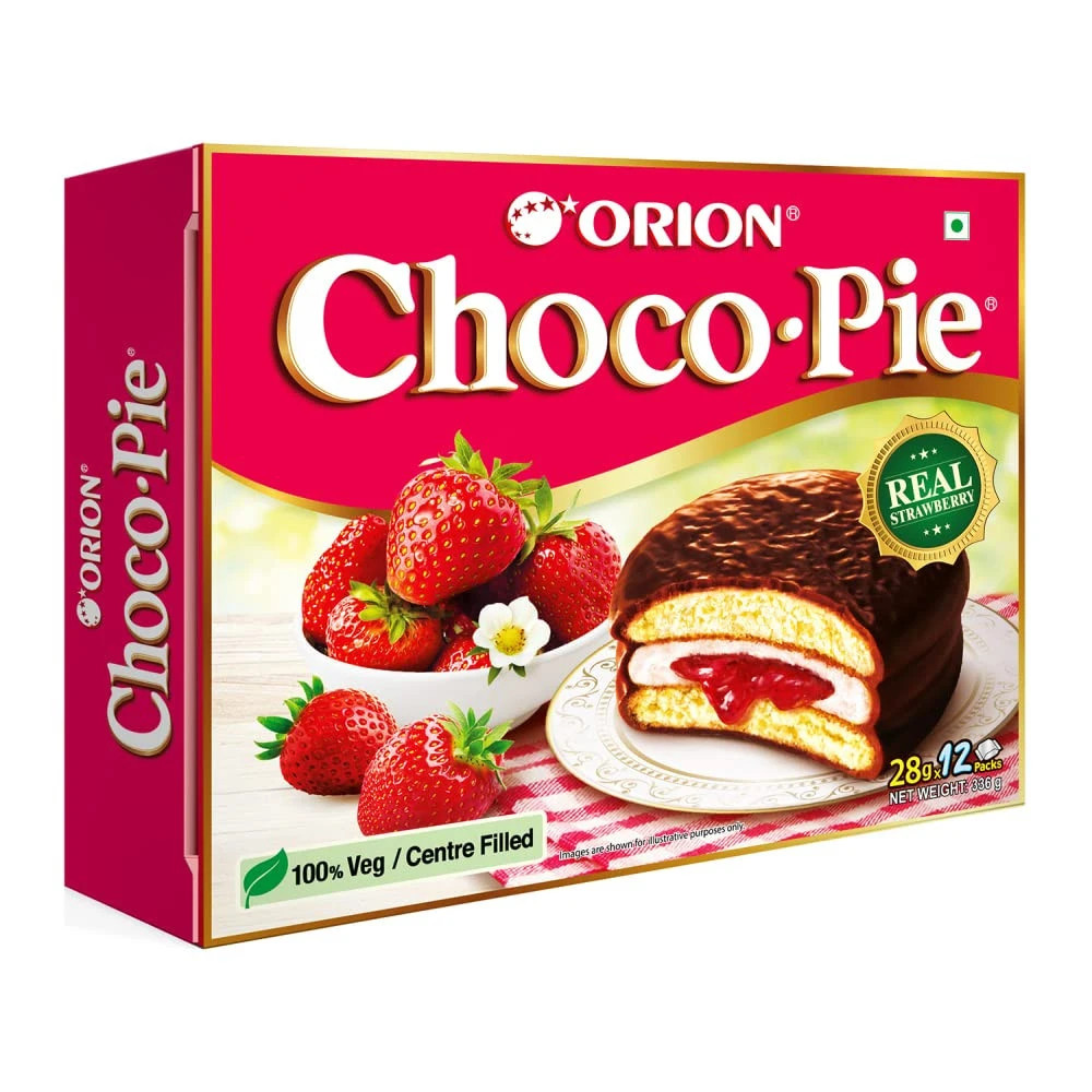 ORION Strawberry Choco Pie - 12 pies Pack * 4 Boxes