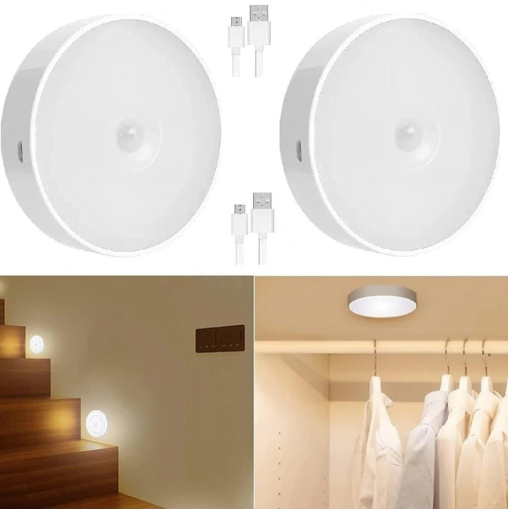 Motion Sensor Light for Home (Pack of 2) with USB