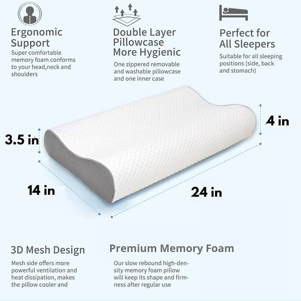 M ved Memory Foam Cervical Pillow, Ergonomic Neck Support,